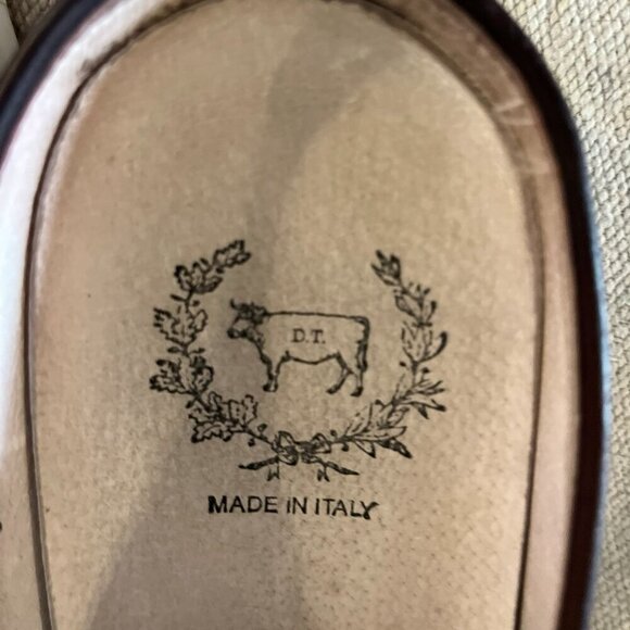 Del Toro Men's Red Velvet Embroidered Bull Slip-On Made In Italy Shoes Sz 10 - Picture 6 of 11